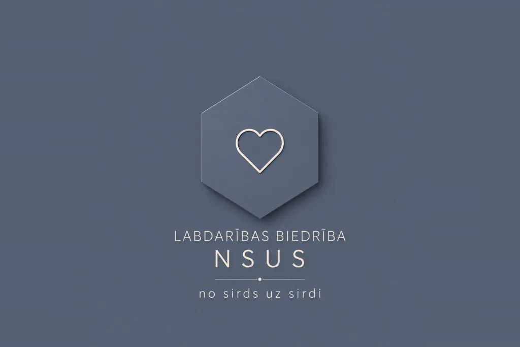 Labdarības biedrības NSUS emblēma, «no sirds uz sirdi»